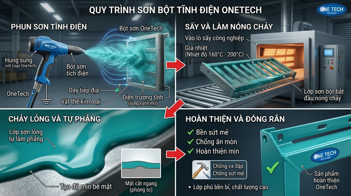 Nguyên lý hoạt động của sơn tĩnh điện Hải Phòng Nguyên lý sơn tĩnh điện Hải Phòng trên bề mặt kim loại