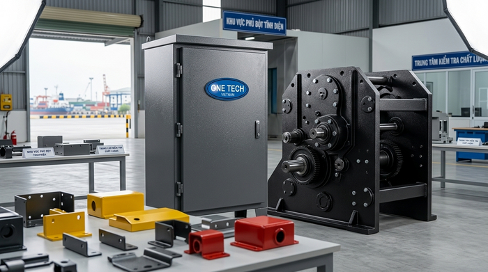 Sơn tĩnh điện cho tủ điện và khung máy công nghiệp Sơn tĩnh điện tủ điện khung máy và chi tiết công nghiệp Hải Phòng