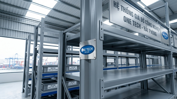 Khung thép và giá kệ kim loại được phủ sơn tĩnh điện bền màu