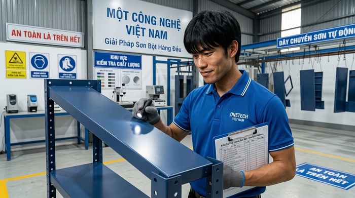 Kiểm tra bề mặt sản phẩm kim loại sau khi sơn tĩnh điện