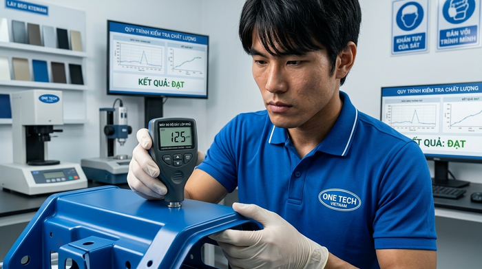 Độ dày lớp phủ sơn tĩnh điện tiêu chuẩn Kiểm tra độ dày lớp phủ sơn tĩnh điện tiêu chuẩn bằng thiết bị đo