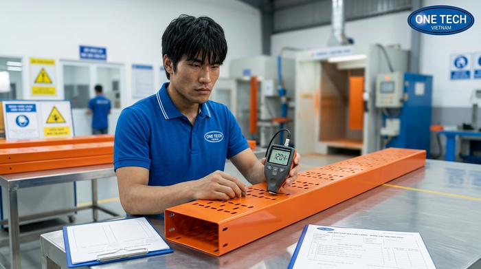 Đo độ dày lớp sơn tĩnh điện sau khi hoàn thiện