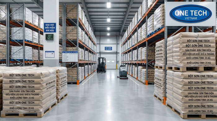 Kho bảo quản bột sơn tĩnh điện tại Hải Phòng cần khô ráo và sạch sẽ