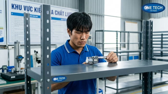 Kiểm tra chất lượng sản phẩm sơn tĩnh điện trước bàn giao Kiểm tra sản phẩm kim loại sơn tĩnh điện trước khi bàn giao tại Hải Phòng