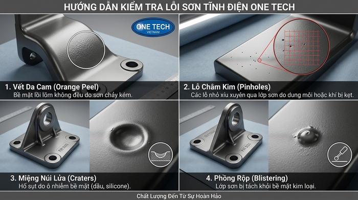 Các lỗi bề mặt thường gặp sau khi sơn tĩnh điện
