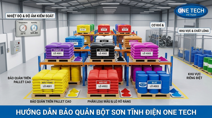 Mô hình kho bột sơn tĩnh điện khoa học cho nhà xưởng Hải Phòng