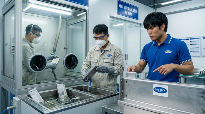 Quy trình làm sạch sơn tĩnh điện trên kim loại Quy trình làm sạch sơn tĩnh điện trên kim loại trước khi sơn lại