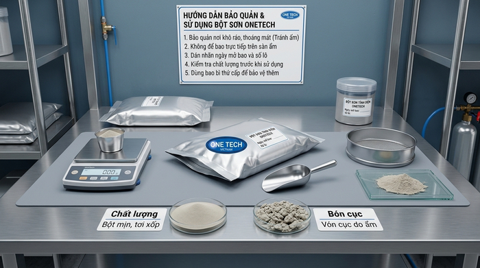 So sánh bột sơn tĩnh điện đạt chất lượng và bột bị vón cục