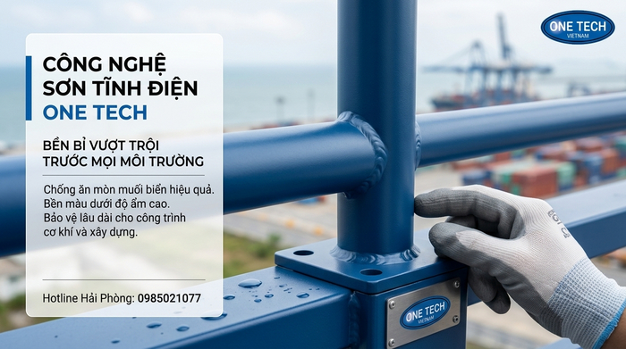 Bề mặt kim loại sơn tĩnh điện dùng trong môi trường Hải Phòng
