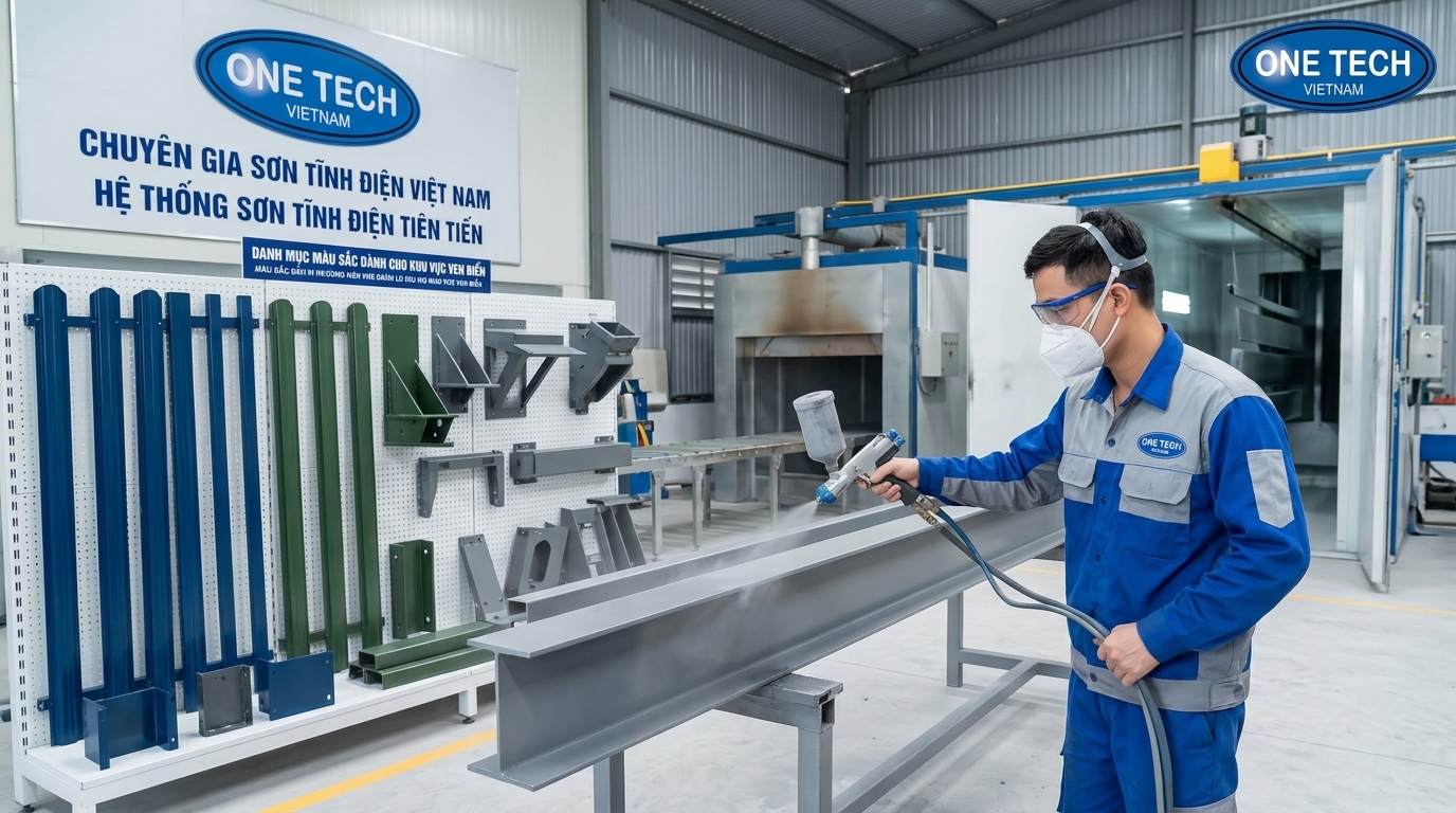 Sơn tĩnh điện cho kim loại tại Hải Phòng Ứng dụng sơn tĩnh điện cho kim loại trong nhà xưởng tại Hải Phòng