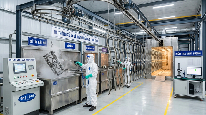 Xử lý bề mặt kim loại trước khi phun sơn tĩnh điện