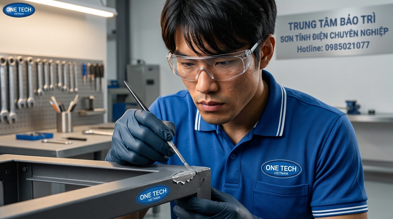 Cách khắc phục sơn tĩnh điện bị bong nhỏ Xử lý điểm bong nhỏ trên bề mặt sơn tĩnh điện