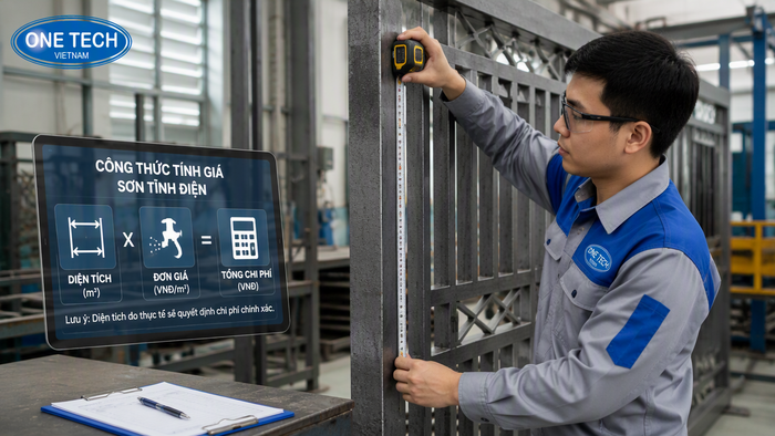 Cách tính chi phí sơn tĩnh điện theo diện tích m2