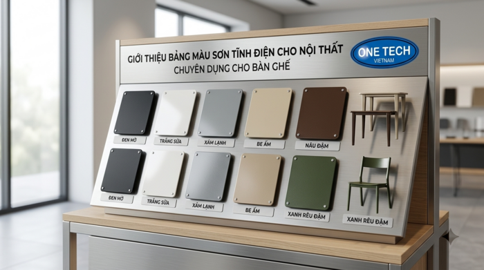 Màu sơn tĩnh điện bàn ghế được ưa chuộng Bảng màu sơn tĩnh điện bàn ghế phổ biến