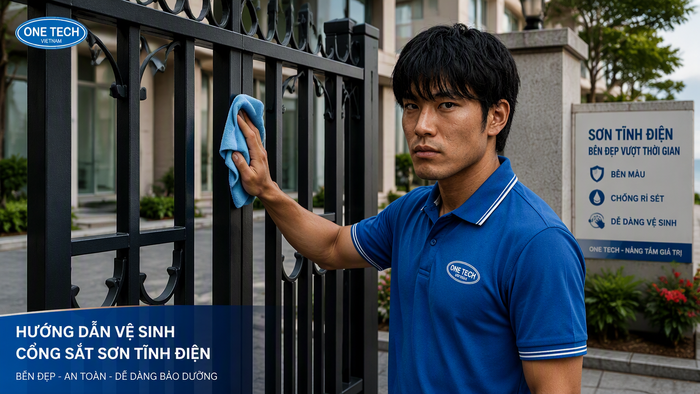 Bảo dưỡng cổng sắt sau sơn tĩnh điện Bảo dưỡng cửa cổng sắt sau khi sơn tĩnh điện tại Hải Phòng