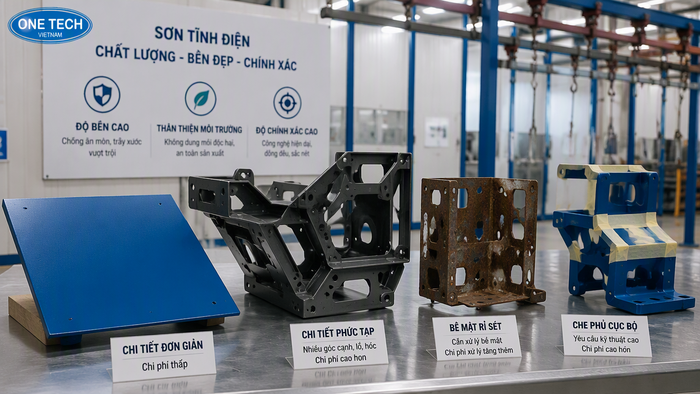 Giá sơn tĩnh điện theo mét vuông tại Hải Phòng phụ thuộc vào nhiều yếu tố