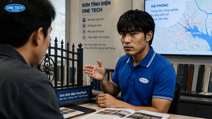 Liên hệ OneTech sơn tĩnh điện Hải Phòng Liên hệ OneTech tư vấn sơn tĩnh điện cửa cổng sắt Hải Phòng
