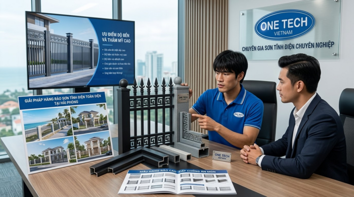 Địa chỉ sơn tĩnh điện hàng rào Hải Phòng OneTech OneTech tư vấn sơn tĩnh điện hàng rào tại Hải Phòng