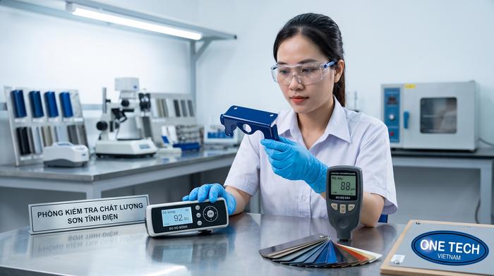 Test mẫu sơn tĩnh điện giúp kiểm soát màu và độ bám dính Quy trình test mẫu sơn tĩnh điện trước khi sản xuất hàng loạt