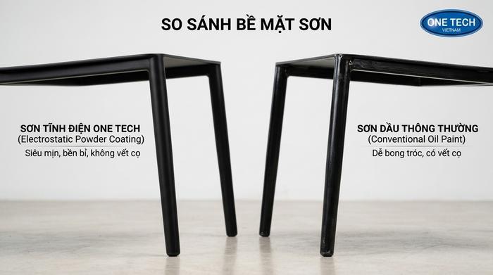 Sơn tĩnh điện bàn ghế bền hơn sơn thường So sánh sơn tĩnh điện và sơn thường cho bàn ghế