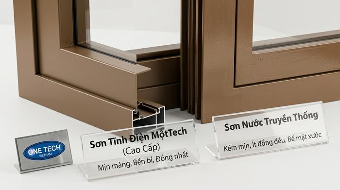 So sánh sơn tĩnh điện và sơn thường cho khung nhôm kính