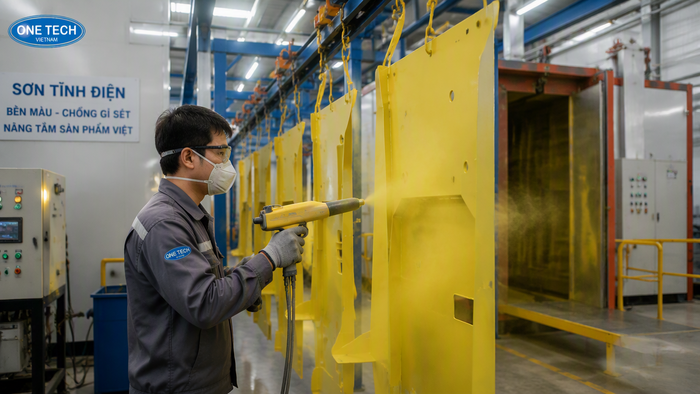 Quy trình sơn tĩnh điện Hải Phòng cho sản phẩm kim loại công nghiệp