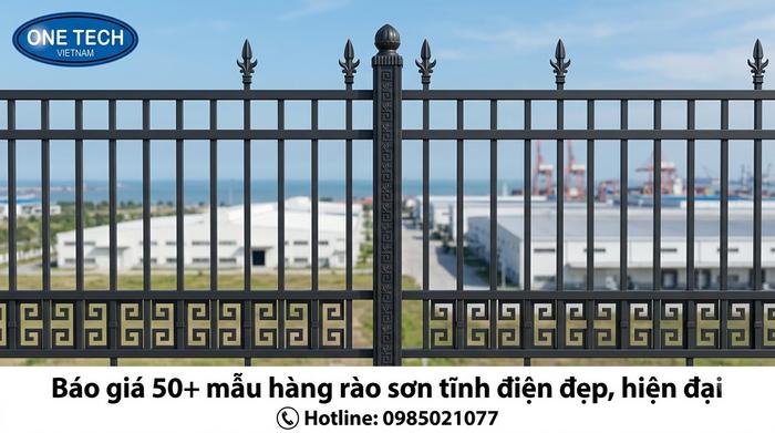 Sơn tĩnh điện hàng rào Hải Phòng bền đẹp ngoài trời Sơn tĩnh điện hàng rào Hải Phòng bề mặt hoàn thiện đều màu